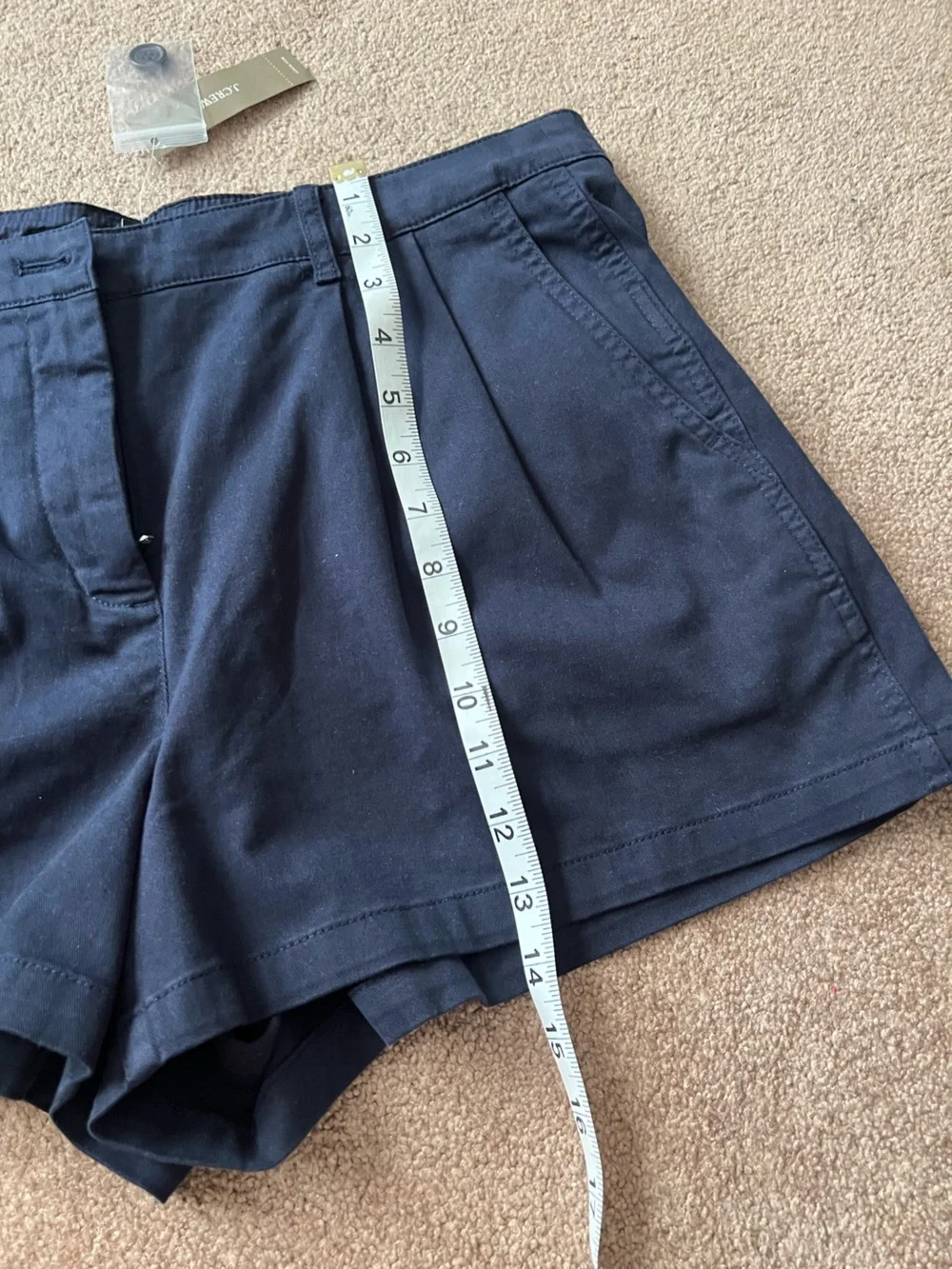 J. Crew Navy High-Waist Pleated Women's Shorts
